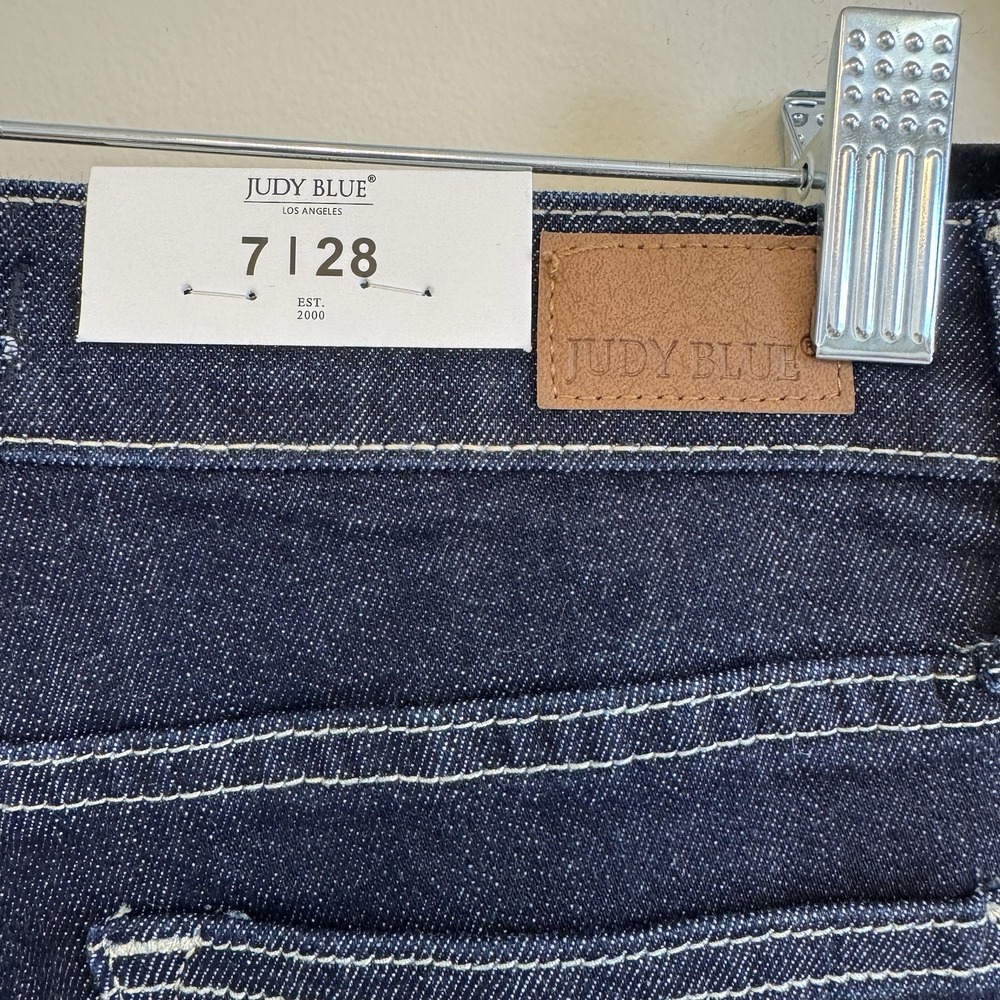Judy Blue Mom Jeans Dark Wash High Rise Denim JB88273 Navy Blue Women's 7/28 NWT - Picture 9 of 10